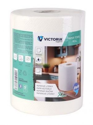 Papírové utěrka "Fine XL“, 2 vrstvé, role, 300 útržků, VICTORIA HYGIENE 852713