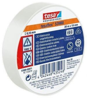 Izolační páska "Professional 53988", bílá, 19 mm x 20 m, TESA