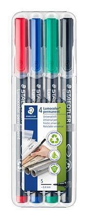 Permanentní popisovač "Lumocolor 313", 4 barvy, 0,4mm, STAEDTLER
