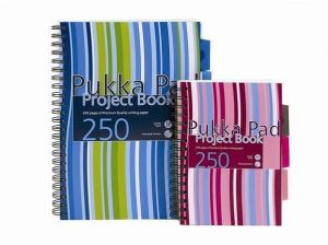 Blok "Project book", mix barev, linkovaný, drátěná kroužková vazba, A5, 125 listů, PUKKA P