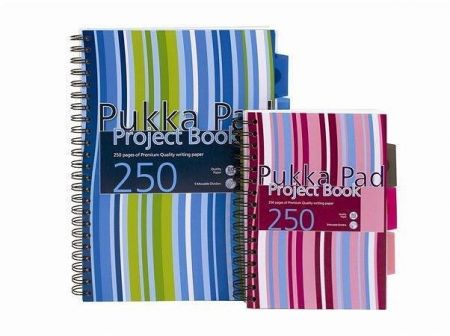 Blok "Project book", mix barev, linkovaný, drátěná kroužková vazba, A5, 125 listů, PUKKA P