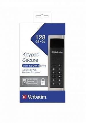 USB flash disk "Keypad Secure", USB 3.0, 128GB, šifrovaný heslem, 160/150Mb/s, VERBATIM