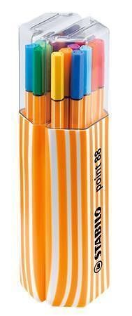 Liner "Point 88 Twister Pack", 20 barev, 0,4mm, v plastovém obalu, STABILO