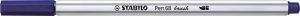 Štětcový fix "Pen 68 brush", tmavě modrá, STABILO