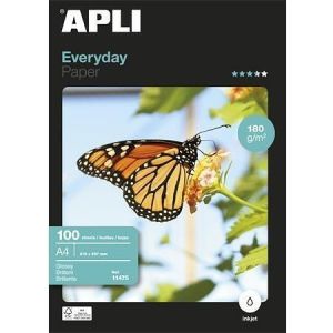 Fotografický papír "Everyday", do inkoustové tiskárny, lesklý, A4, 180g, APLI