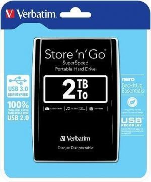 2,5" HDD (hard-disk), 2TB, USB 3.0, VERBATIM, černý