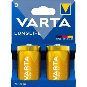 Baterie "Longlife", Typ D - LR20, 2 ks, bez plastu, VARTA 4120101422