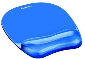 Podložka pod myš s gelovou opěrkou zápěstí, FELLOWES "Crystals Gel", modrá