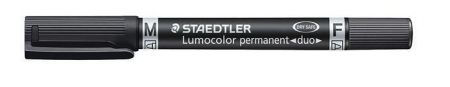 Permanentní popisovač "Lumocolor 348 Duo", černá, kuželový hrot, F/M, oboustranný, STAEDTL