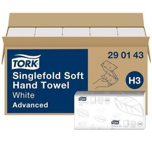 290143 Ručníky "Singlefold", bílá, Z/C, 2-vrstvé, H3, jemný, TORK