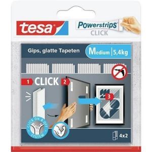 Samolepicí proužky "Powerstrips CLICK", se suchým zipem, velikost M, TESA 77721-00003-00