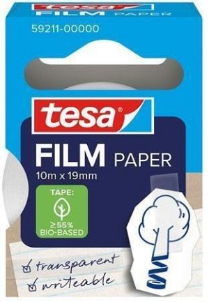 Lepicí páska "Tesafilm", transparentní, popisovatelná, papírová, 19 mm x 10 m, TESA 59211-