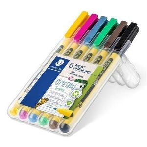 Fineliner "Noris 307", 6 barev, sada, 0,6 mm, STAEDTLER 307 SB6
