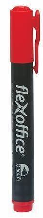 Permanentní popisovač "PM03", červená, 1,5mm, kuželový hrot, FLEXOFFICE