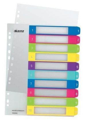 Celoplastové rejstříky "Wow", A4 Maxi, 1-10, LEITZ