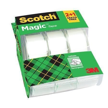 Lepicí páska "Magic Tape", 2+1, s odvíječem, 19 mm x 7,5 mm, 3M SCOTCH