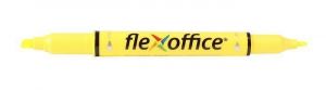 Zvýrazňovač "HL01", žlutá, 1,0/4,0 mm, oboustranný, FLEXOFFICE
