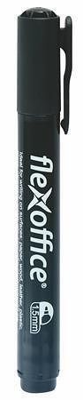 Permanentní popisovač "PM03", černá, 1,5mm, kuželový hrot, FLEXOFFICE
