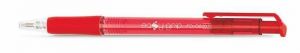 Kuličkové pero "EasyGrip", červená, 0,4mm, stiskací mechanismus, FLEXOFFICE