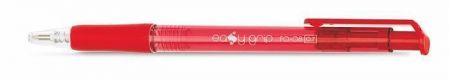 Kuličkové pero "EasyGrip", červená, 0,4mm, stiskací mechanismus, FLEXOFFICE