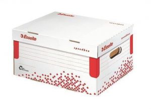 Rychle-složitelný archivační kontejner s víkem "Speedbox", vel. S, bílá, A4 ESSELTE
