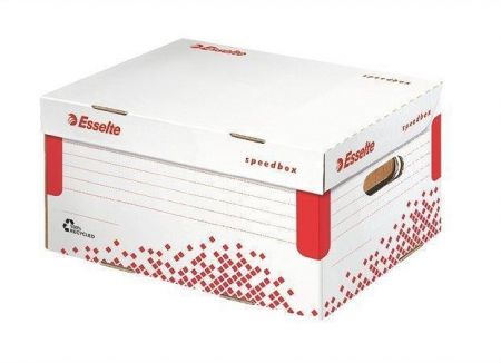 Rychle-složitelný archivační kontejner s víkem "Speedbox", vel. S, bílá, A4 ESSELTE