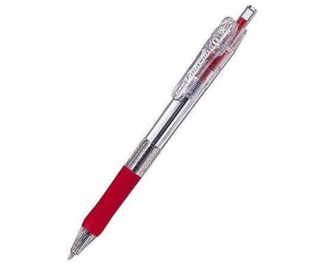 Kuličkové pero "Tapli Clip ECO", červená, 0,21 mm, se stiskacím mechanismem, ZEBR