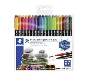 Permanentní popisovače "Twin-tip" sada 36 barev, 0,4/2,0 mm, oboustranné, STAEDTLER