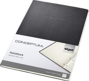 Záznamní kniha "Conceptum", černá, A4, linkovaný, 60 listů, SIGEL