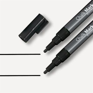 Křídový popisovač, černá, 1 - 2 mm, kuželový hrot, tekutý, SIGEL