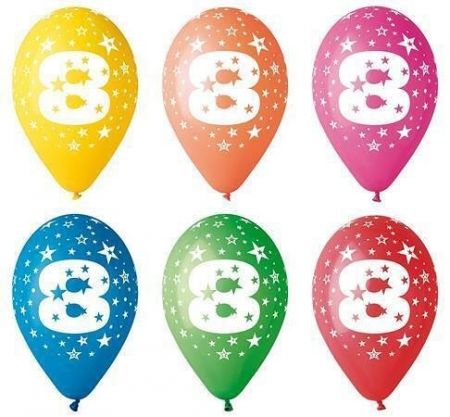 Balónek, s číslem 8, 26 cm