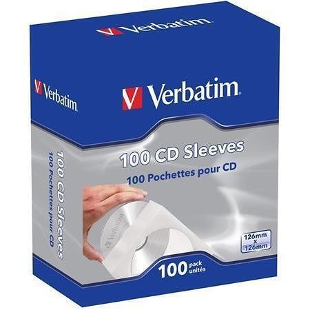 Obálky na CD, papírové, s okénkem, VERBATIM, bílé