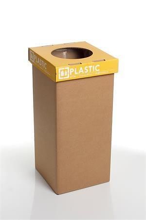 Koš na tříděný odpad "Mini", recyklovaný, anglický popis, žlutá, 20 l, RECOBIN