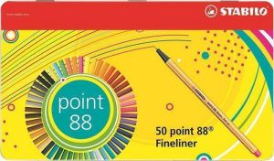 Linery "Point 88", sada, 47+3 různé barvy, 0,4 mm, STABILO