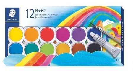 Vodové barvy "Noris Club", 12ks, STAEDTLER