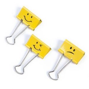 Klipy na dokumenty "Emoji", žlutá, 19 mm, RAPESCO