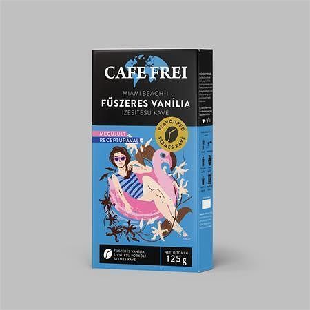 Káva "Miami vanilka" se skořicí a muškátovým ořechem, pražená, zrnková, 125 g, CAFE FREI