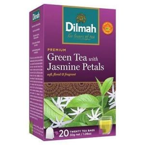 Zelený čaj, 20x1,5g, DILMAH, jasmínový květ
