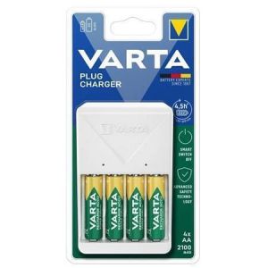 Nabíječka baterií "Plug" AA/AAA, 4 x 2100 mAh AA, VARTA