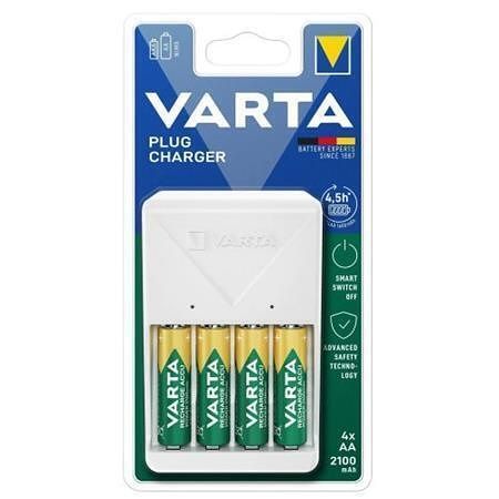 Nabíječka baterií "Plug" AA/AAA, 4 x 2100 mAh AA, VARTA