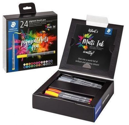 Štětcové fixy "371", sada, 24 barev, 1 mm, STAEDTLER 371 C24