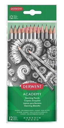 Grafitové tužky "Academy", 12 tvrdostí, šestihranná, DERWENT 2300412