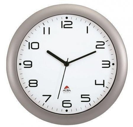 Nástěnné hodiny "Hornew", stříbrná, 30 cm, ALBA