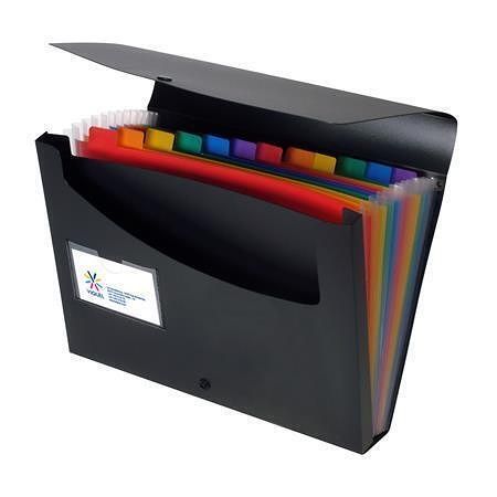 Aktovka s přihrádkami "Rainbow Class", černá, 12 částí, PP, VIQUEL
