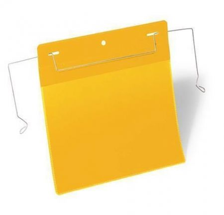 Logistická kapsa, žlutá, A5, horizontální, s drátem, 50 ks / balení, DURABLE 175204