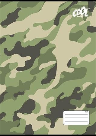 Sešit "Camouflage", 87-32, mix motivů, A4, čtverečkovaný, 32 listů, COOL BY VICTORIA