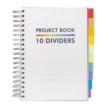 Spirálový sešit "White Project Book", mix vzorů, B5, linkovaný, 100 listů, PUKKA PAD 9603-