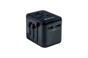 Cestovní adaptér "UTA-01", univerzální, 2x USB, VERBATIM 49543