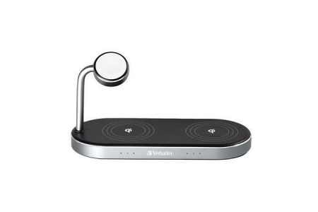 Nabíjecí stanice "WCS-03", 3 v 1, nabíjení MFi (Apple) nebo Qi, VERBATIM 49557