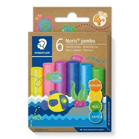 Modelína "Noris® Jumbo 842", 6 třpytivých barev, STAEDTLER 842M C6